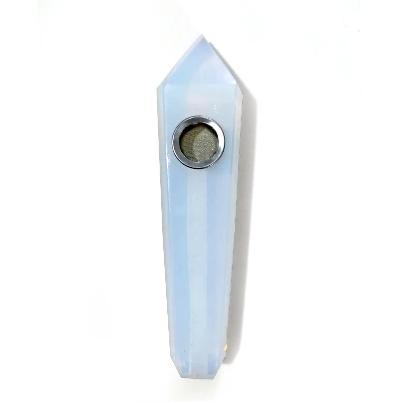 

Wholesale Opalite Quartz Crystal Smoking Pipe Weed Pipes, White