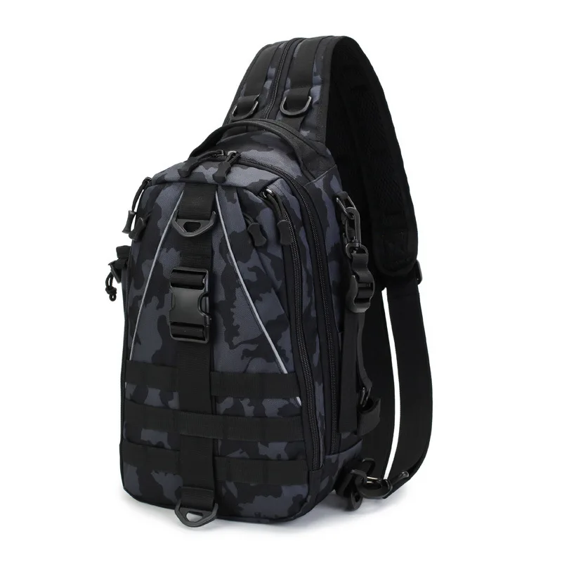 2020 new  single shoulder multifunctional tactical camouflage outdoor bag travel sports large capacity backpack chest bag men