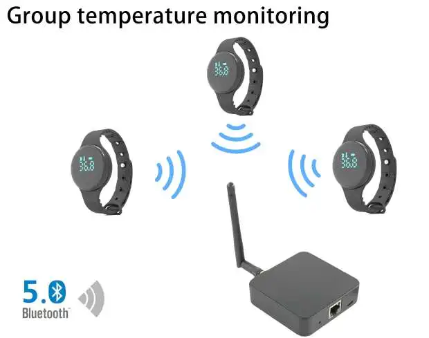 
Body temperature Group temperature monitoring system bluetooth smart bracelet watch Fitness Tracker for school and Public area 