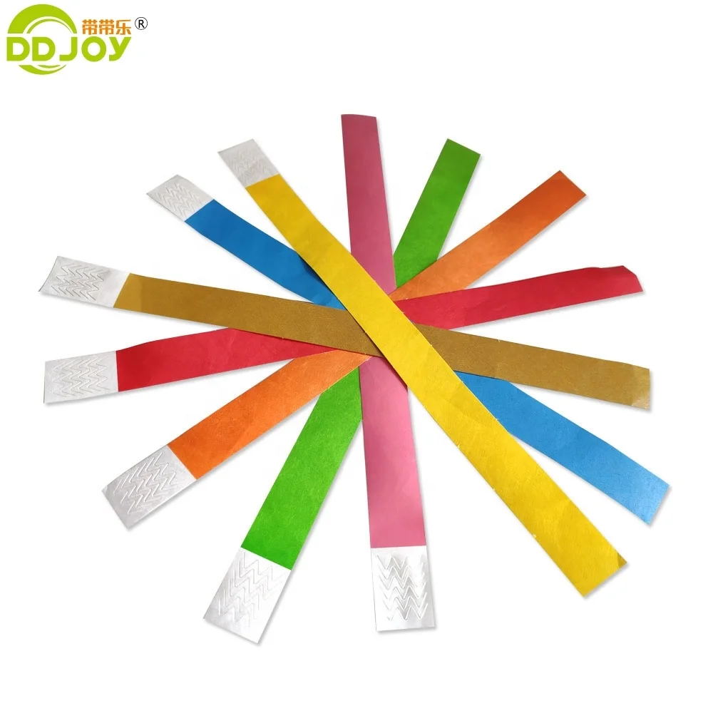 

Cheap Customizable Tyvek Paper Wristbands/Bracelets For Events, Red,orange,yellow,green,blue etc.