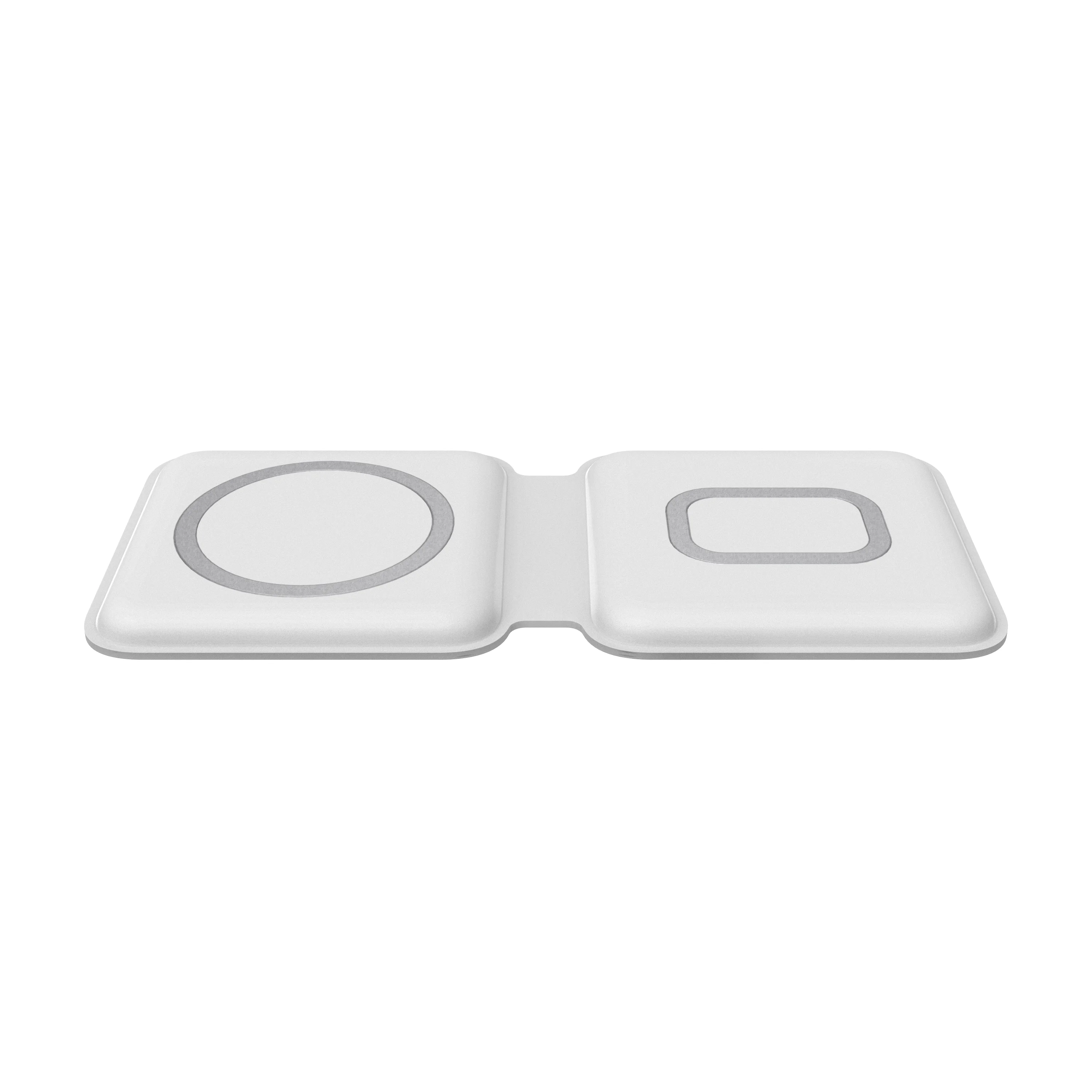 

2021 new products15W tabletop magnetic dual rapid wireless charger for iPhone charger for head receiver mobile fast charger