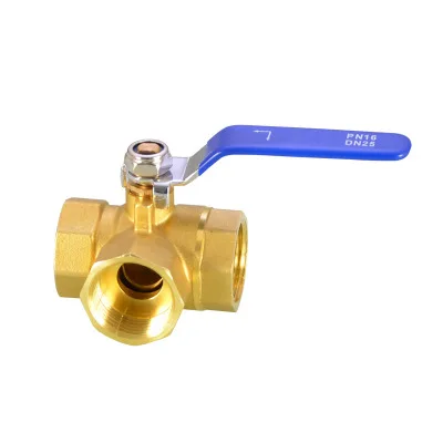 

1/4" BSP Female Thread L-Port Three Way Brass Ball Valve For Water Oil Air Gas