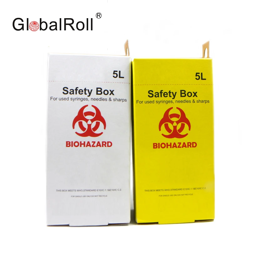 medical disposal disposable biohazard un3291 5L paper needle sharps bins box container