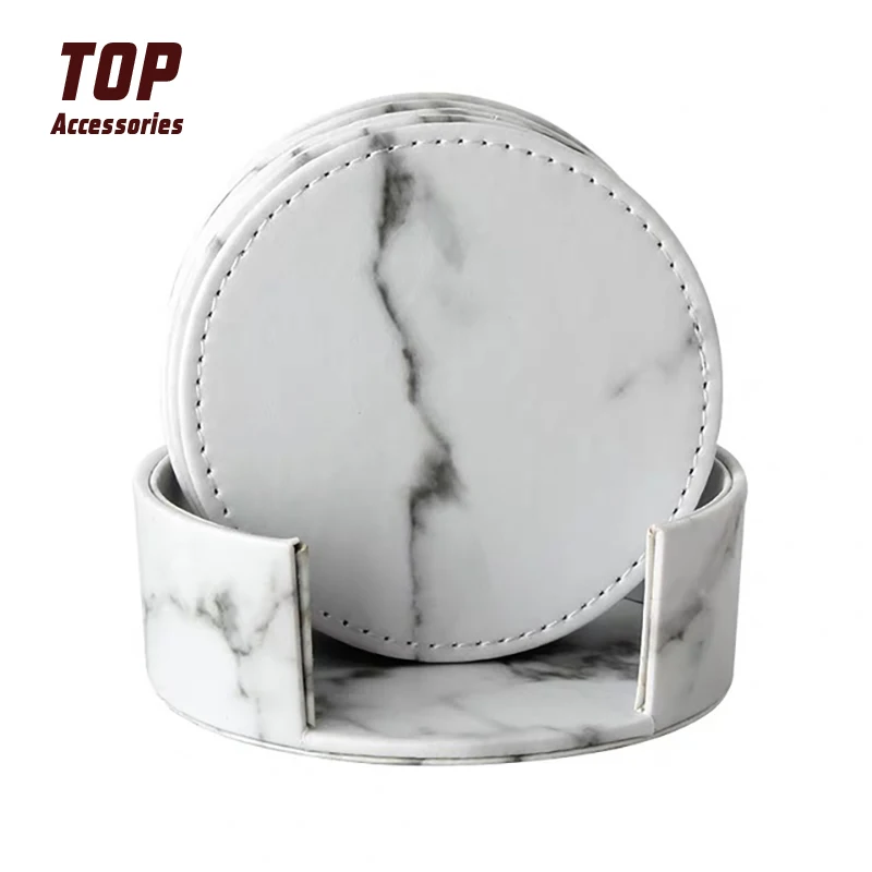 

Factory Price Table Decoration Custom Pu Leather Coasters for Drink