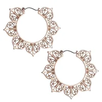 

Punk women statement earrings geometric metal alloy big hoop earrings with sexy hollow flower earrings for dinner part jewels