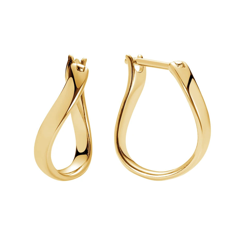 

hot sale fashion jewelry 925 sterling silver 18k gold plated minimalist curved hoop earrings for women