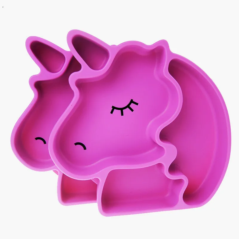 

Unicorn Eco friendly Baby silicone suction bowl training dinner children's plates