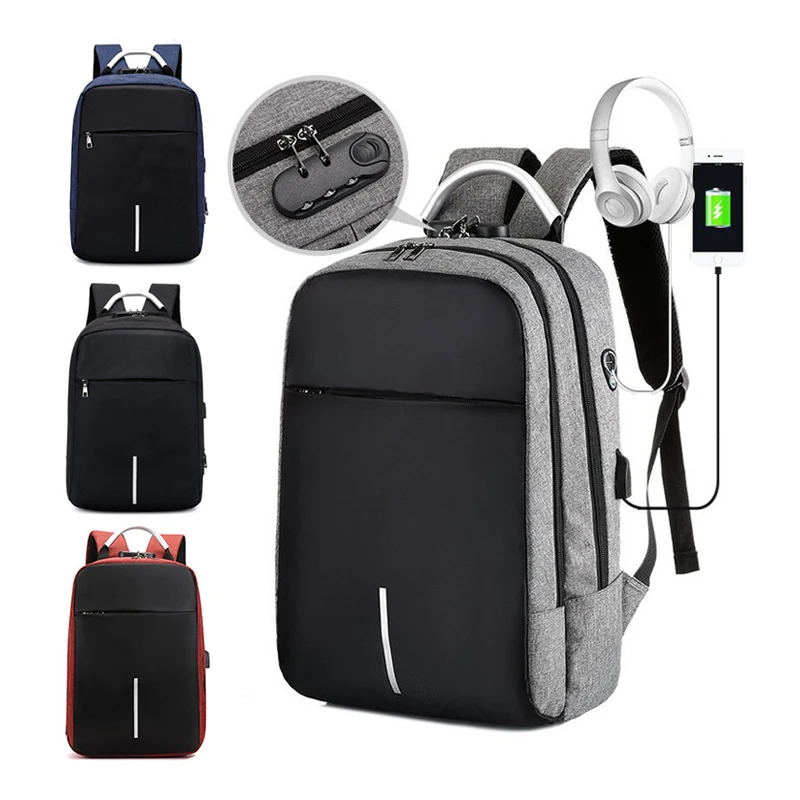 

Large Capacity multifunction nylon waterproof USB charger back pack Anti theft Smart Laptop Backpack bag with USB Charging port/