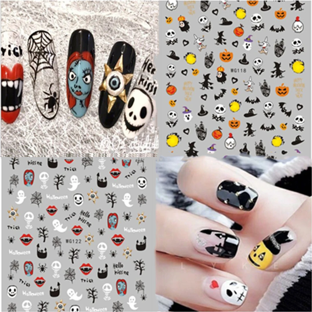 

Decorations Halloween Nails Art Manicure Back Glue Decal Nail Sticker