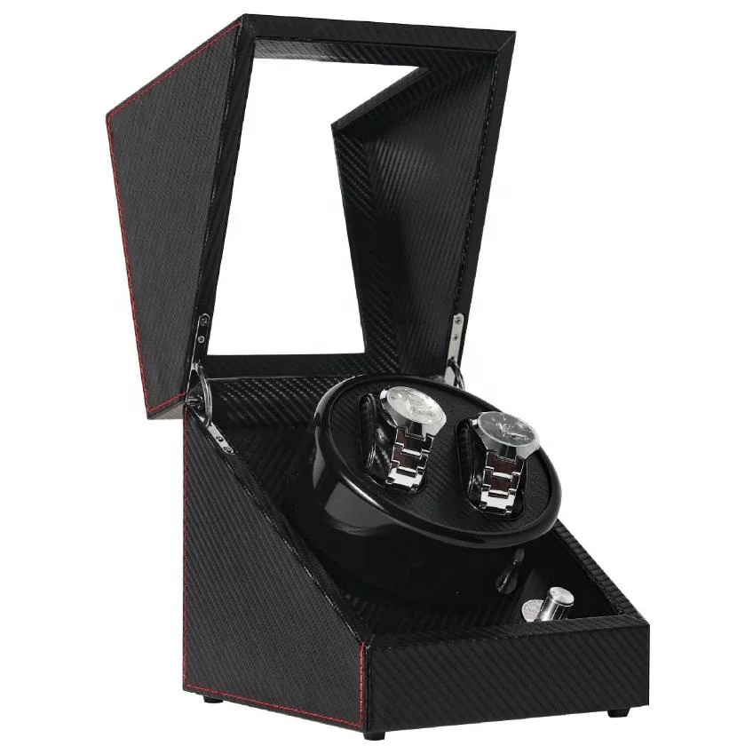 

Luxury rotation mabuchi motor winder pu leather automatic double compact watch winder stand in stock