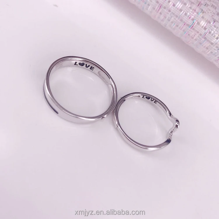 

S990 Sterling Silver Couple Ring For Life Fashion Love Open A Pair Of Rings For Valentine'S Day Gift