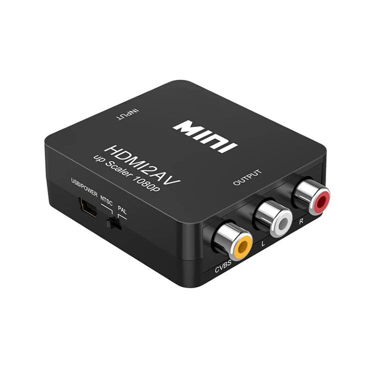 

High quality Wholesale 1080P 60Hz Mini Size 1080p HDMI2AV HDMI to AV HDMI to RCA Video Audio Converter, White black