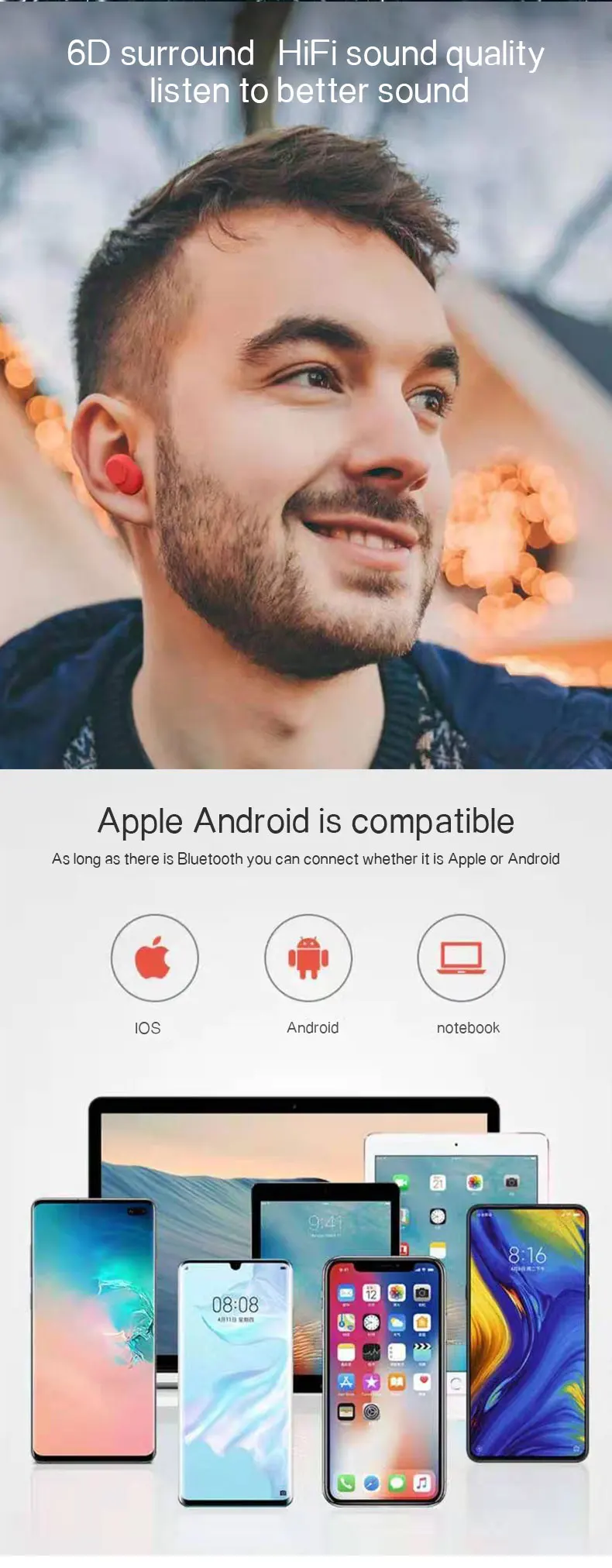 Christmas Gift I10S Wireless Bluetooth Headphones Electronics Mobile Accessories Waterproof IP6 TWS Earbuds Bluetooth Earphone - ANKUX.COM