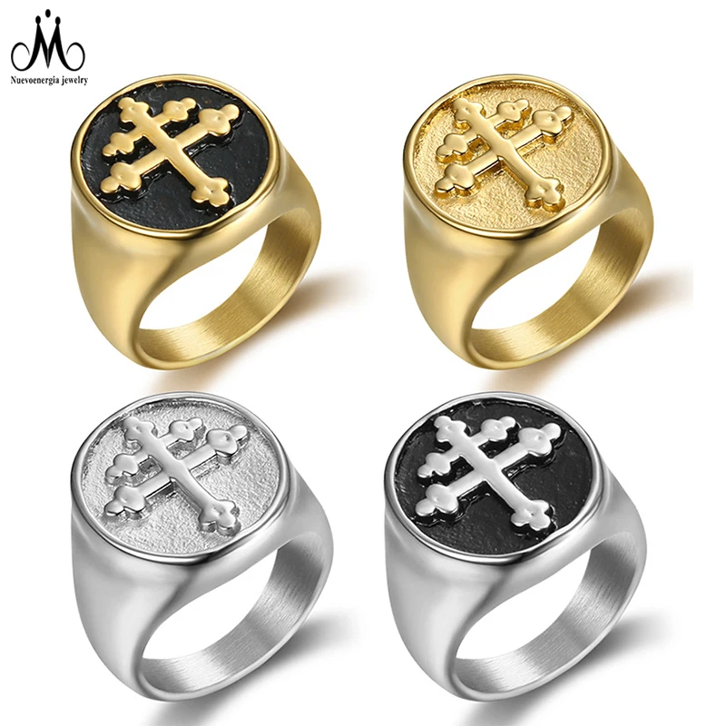 

Men Jewelry Accessories Stainless Steel Ring Gold Plated Signet Rings, Silver, gold, mix