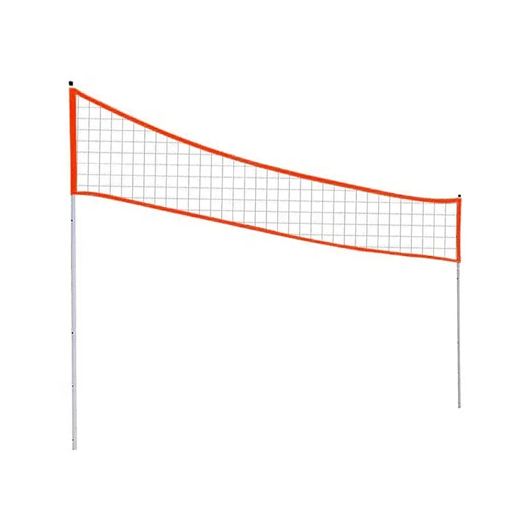 

Strong durable outdoor sport portable easy to install adjustable height beach Lawn volleyball net rack and badminton net rack, Red