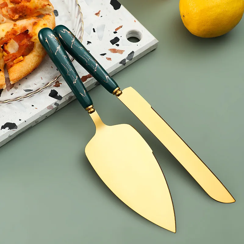 

Ceramic handle stainless steel knife and shovel gift set creative baking tools cheese knife butter knife metal cake Shovel