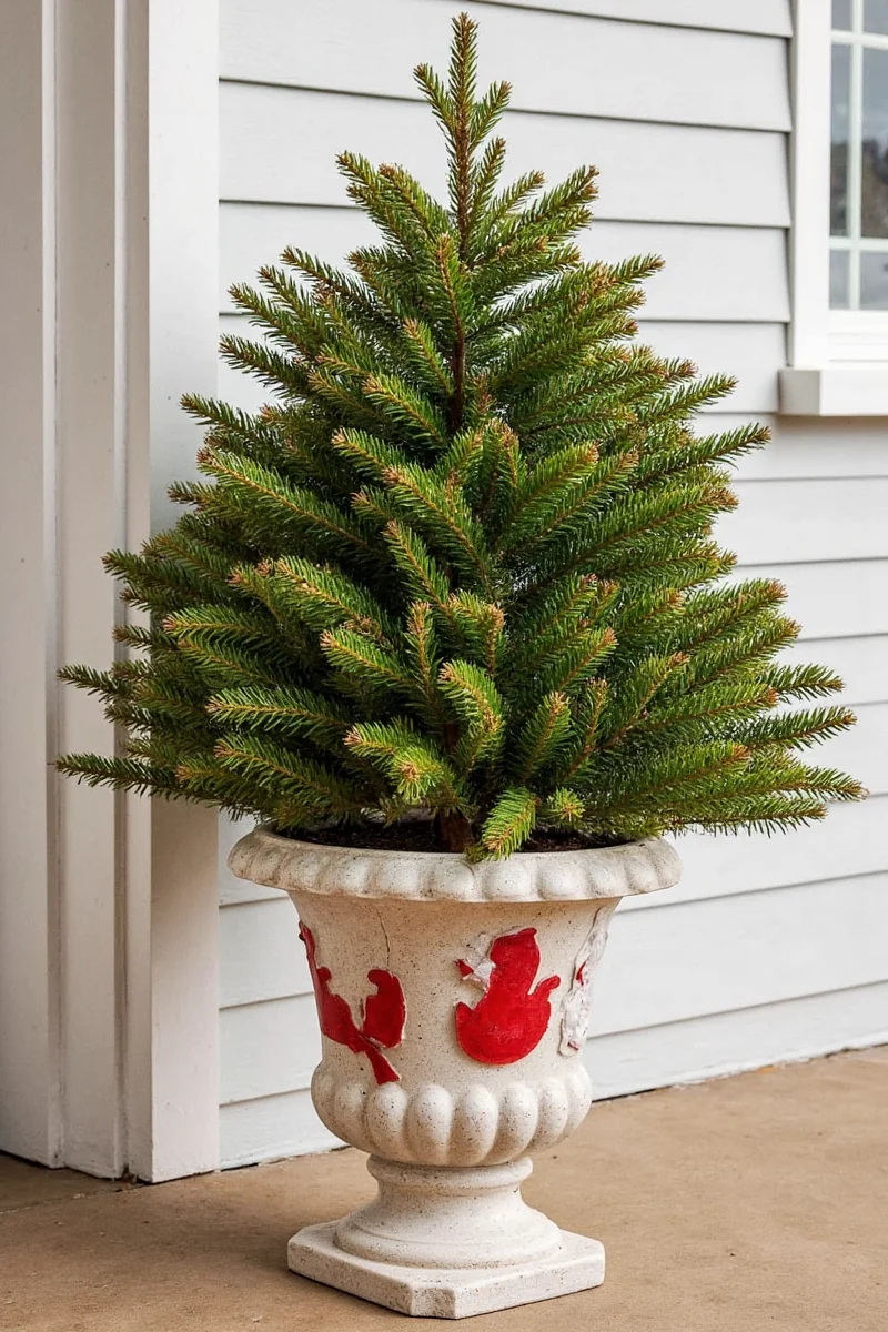 Outdoor Christmas Planters Idea 1