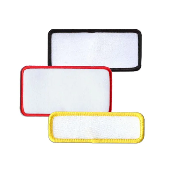 

Custom sublimation patch blank sublimation patch with iron on or hook and loop backing for T shirts and Hoodies