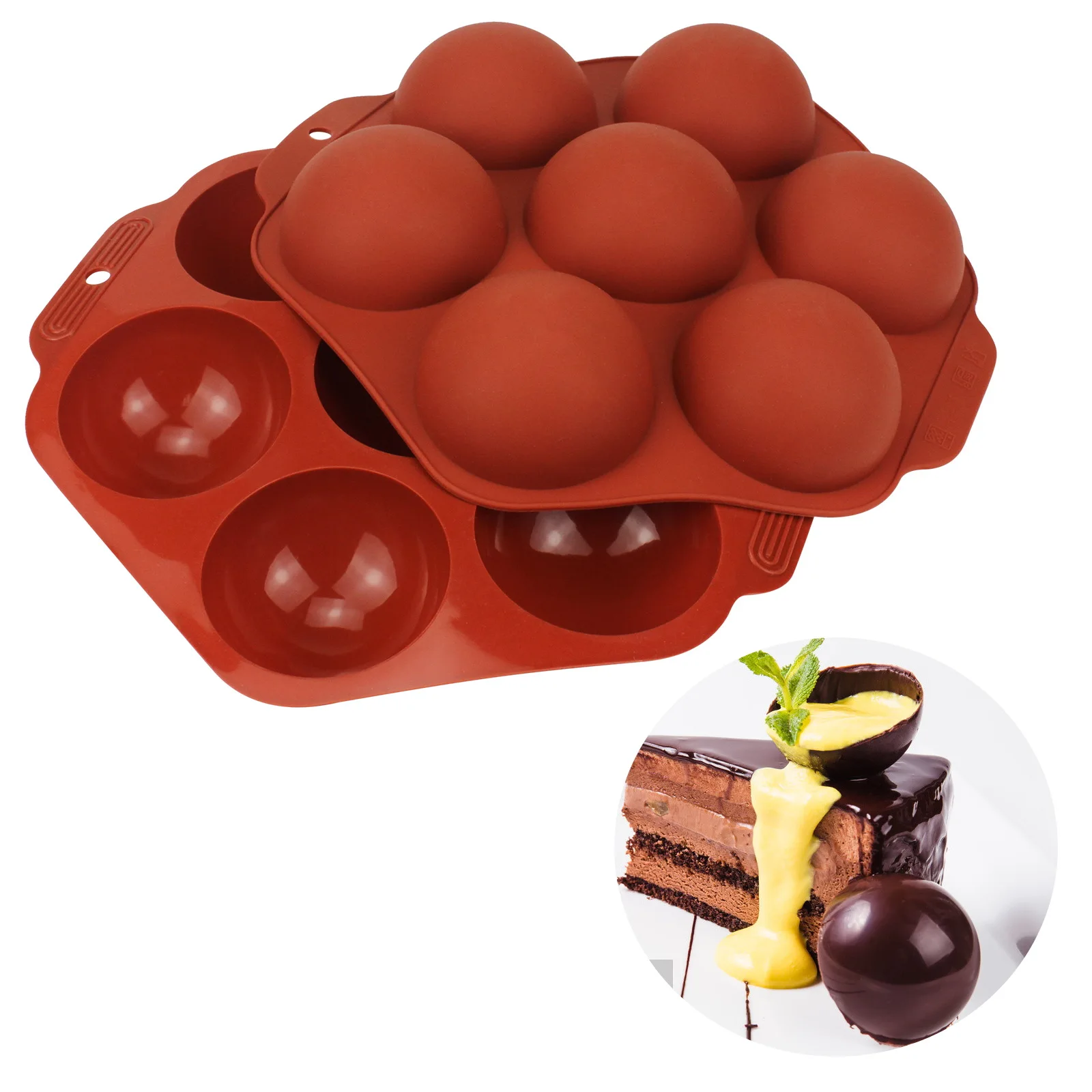

Hot Chocolate Bombs Dessert Silicone molds For Baking Cocoa Bomb Smoth inner Easy Wall Demoulding