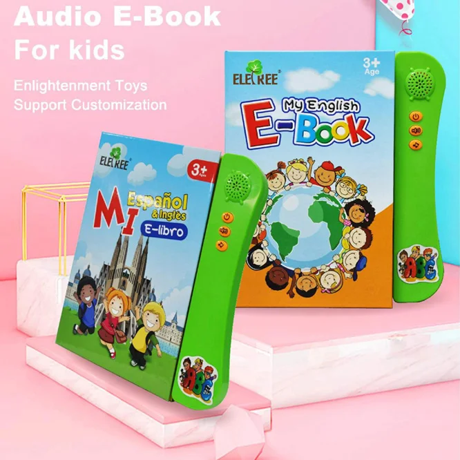 

ELETREE Kids Learning ABC alphabet numbers playing games battery operated sound electronic My English Ebook readers, Green