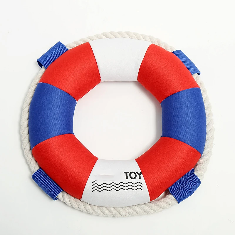 

Bite resistant round swimming ring summer durable canvas pet toy indestructible