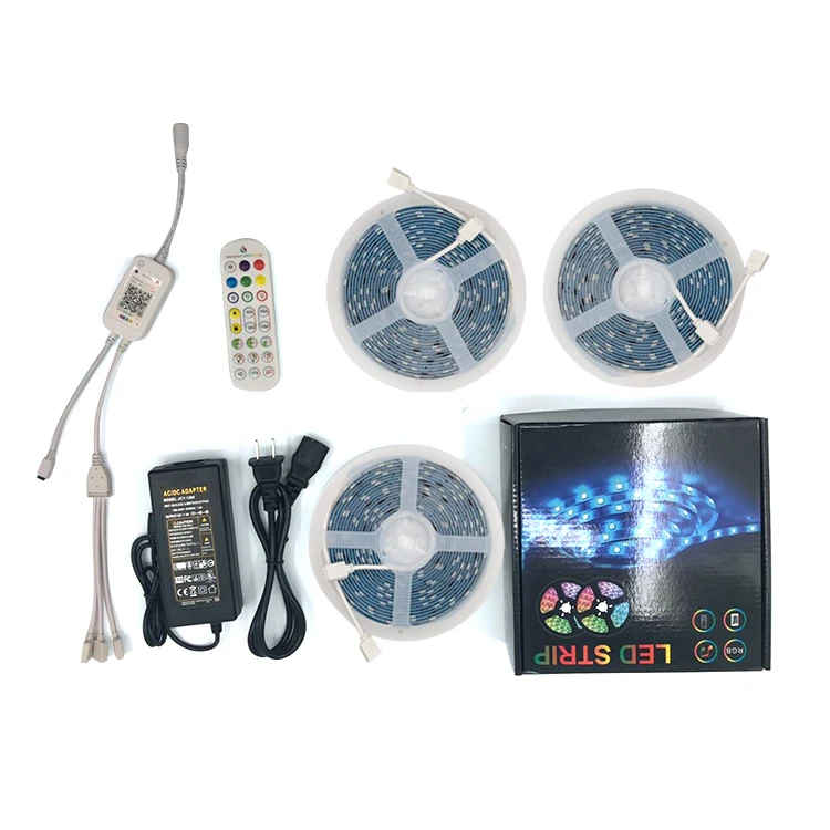 Waterproof 5m 12V 30 Leds RGB 5050 SMD Led Light Strip with Remote