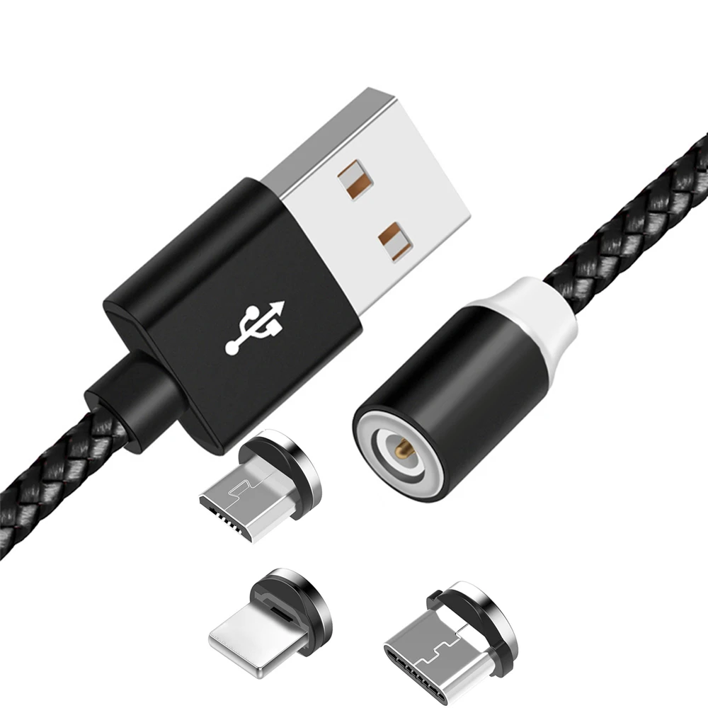 

3 in 1 USB Magnetic Charging Cable Micro Type C Magnet Charger Cable, Black/red/gold/silver