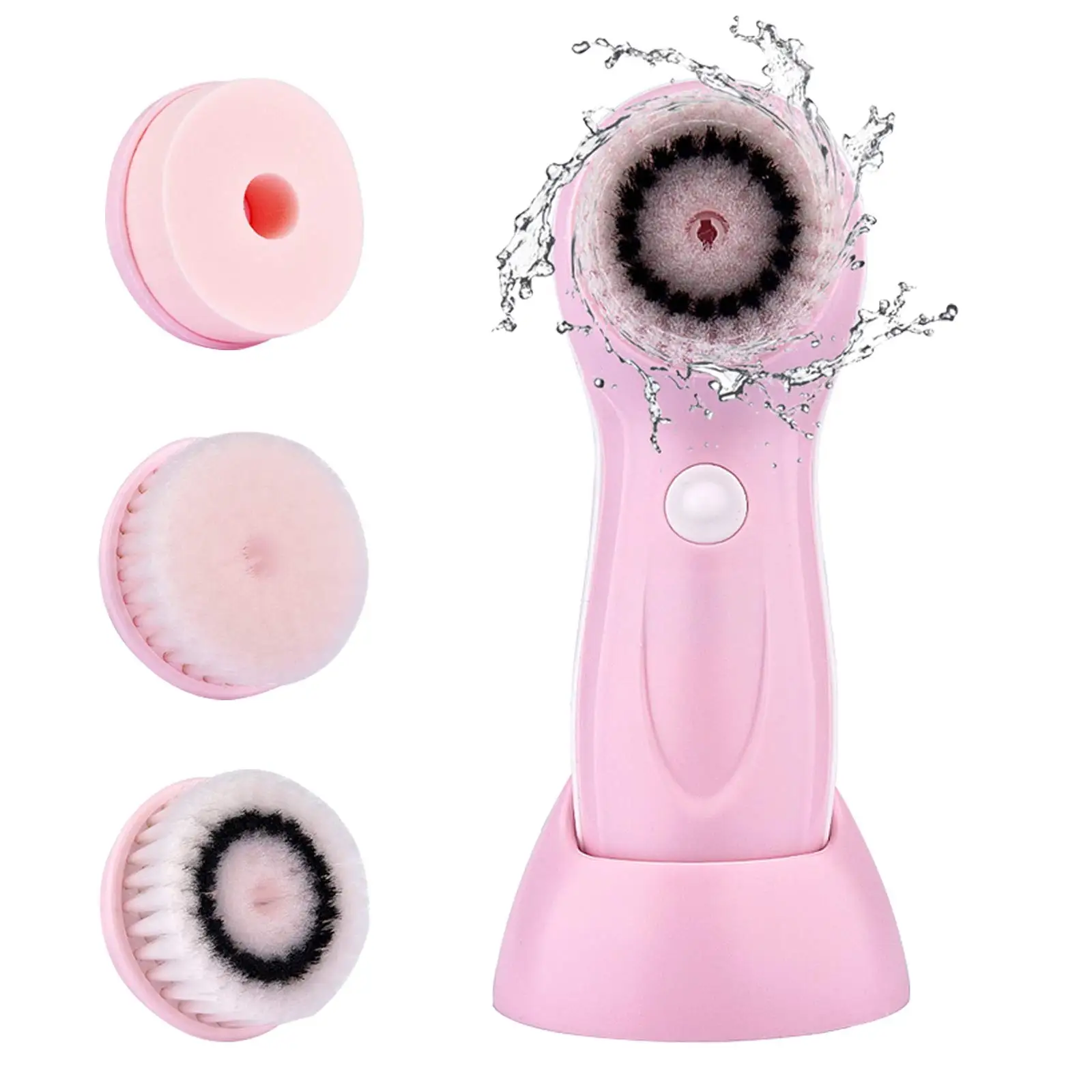 

Super Soft Silicone Face Cleaner Spinning Spa Brush Powered Electronic Facial Cleansing Brush, Pink purple blue