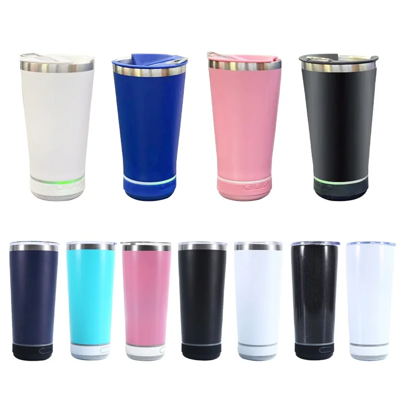 

16oz/20oz Smart Wireless Stainless Steel Bluetooth Music Speaker Tumbler Car Mug Vacuum Flask with Bottle Opener