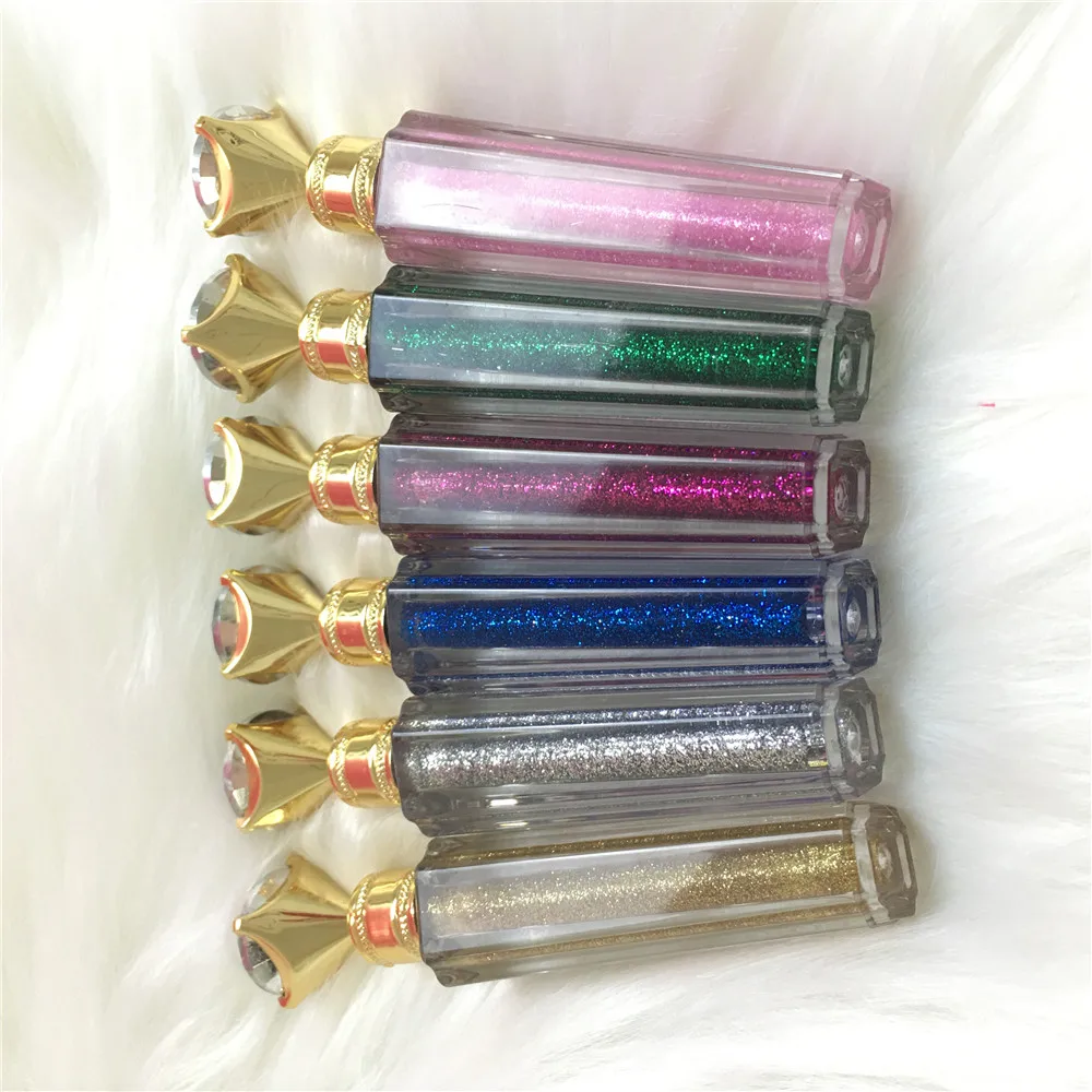 

Low moq OEM Custom private label wholesale glitter lipgloss metallic diamond lipgloss lig gloss, Multi-colored