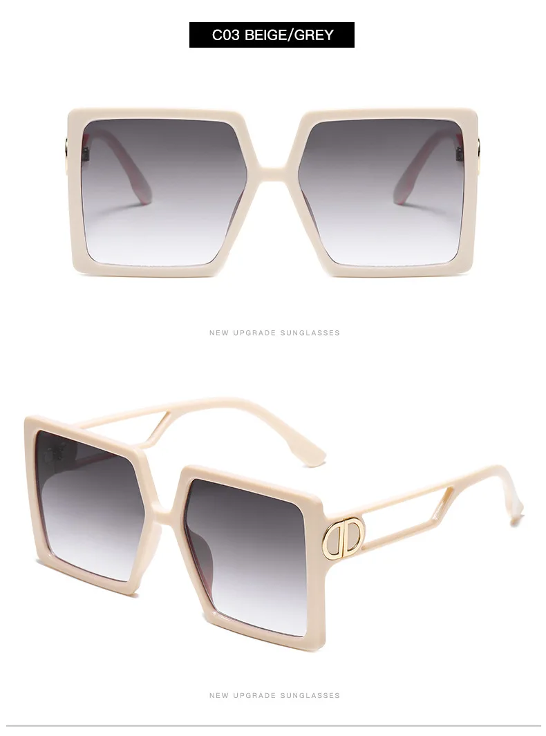 2021 new trendy UV400 polarized oversized square women men shield famous sunglasses