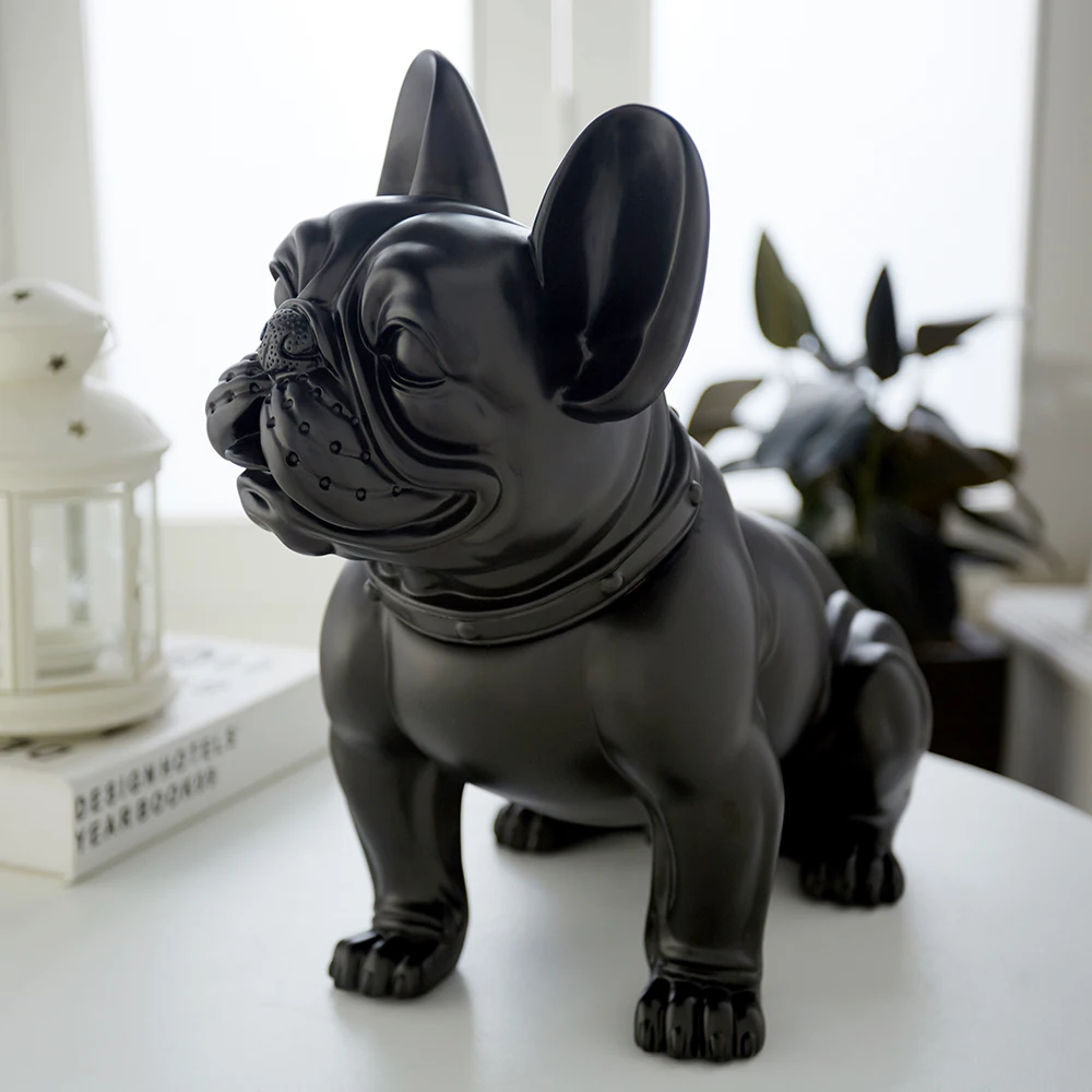 

Stock Goods Plastic Pet Dog Mannequins Sitting Full Body Cool French Bulldog Dog Mannequin