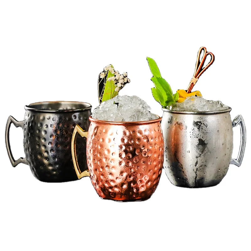 

Custom Logo 550ml 18 oz Stainless Steel Hammered Copper Plated Beer cocktail Cup Russian copper Moscow Mule Mug, Cooper coating