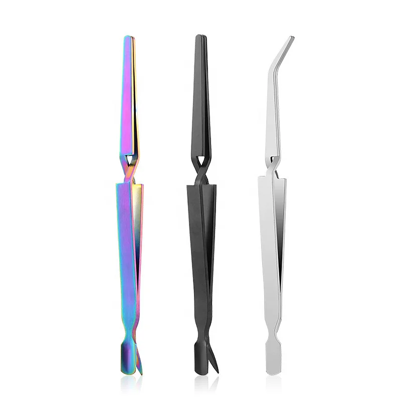 

Stainless Steel Double Heads Manicure Cuticle Pusher Nail Tools Poly Gel Nail Tips Tweezers Clip Phototherapy Extended Clip, Like pictures