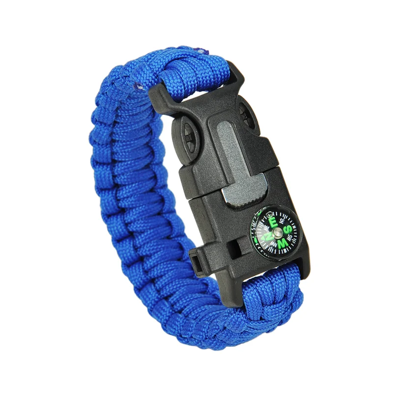 

Waterproof Adjustable Military Outdoor Camping Survival Paracord Bracelet With Compass Fire Starter Buckle