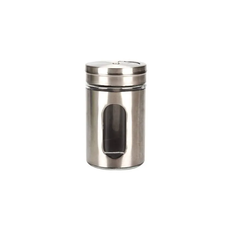

70 ml Stainless Steel Seasoning Shaker Dispenser with Wide Holes Rotating Lid 70ml Spice Bottles