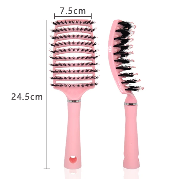 

Professional Hairdressing Styling Tools Anti-static Massage Hairbrush Curved Vent Detangling Hair Brush for Fast Blow Drying, Natural