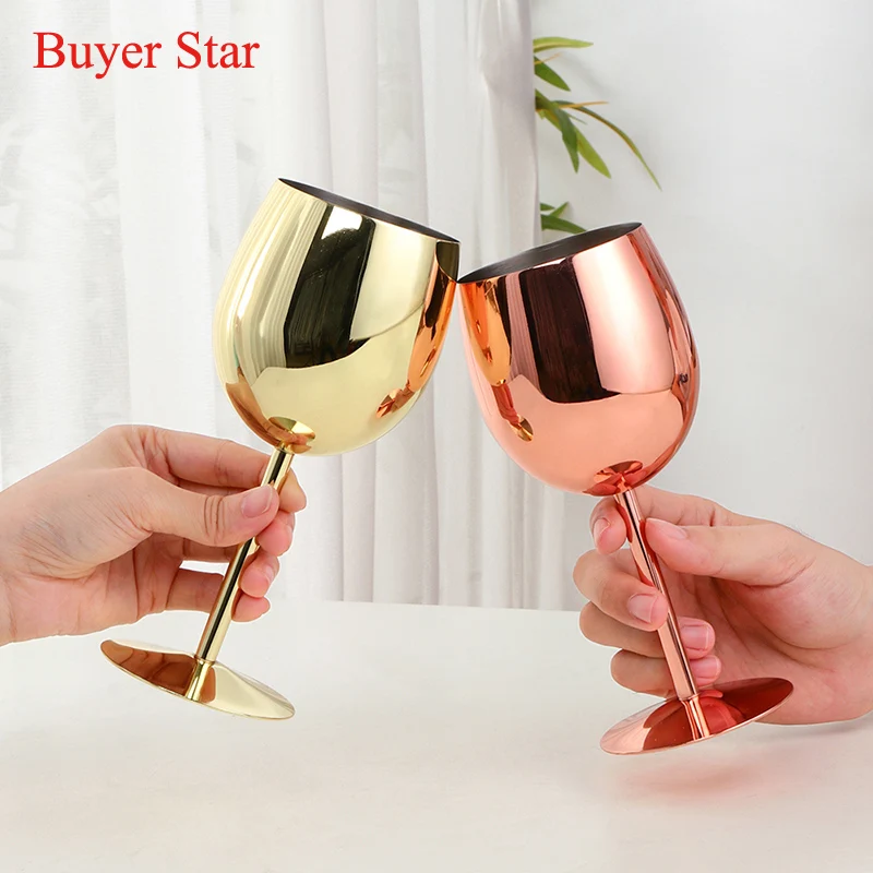 

Stainless Steel Metal Drinking Cup Stemmed Goblet metal red wine glass wine cup and wine stopper