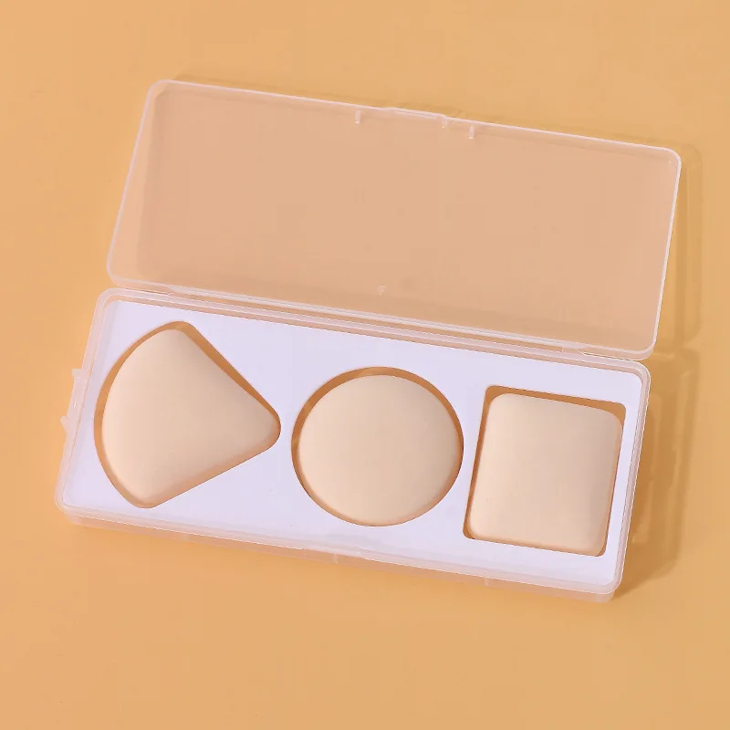 

HMU Custom Logo Square Round Triangle Soft Makeup White Powder Puff Private Label Cosmetic Facial BB Air-Cushion Powder Puff