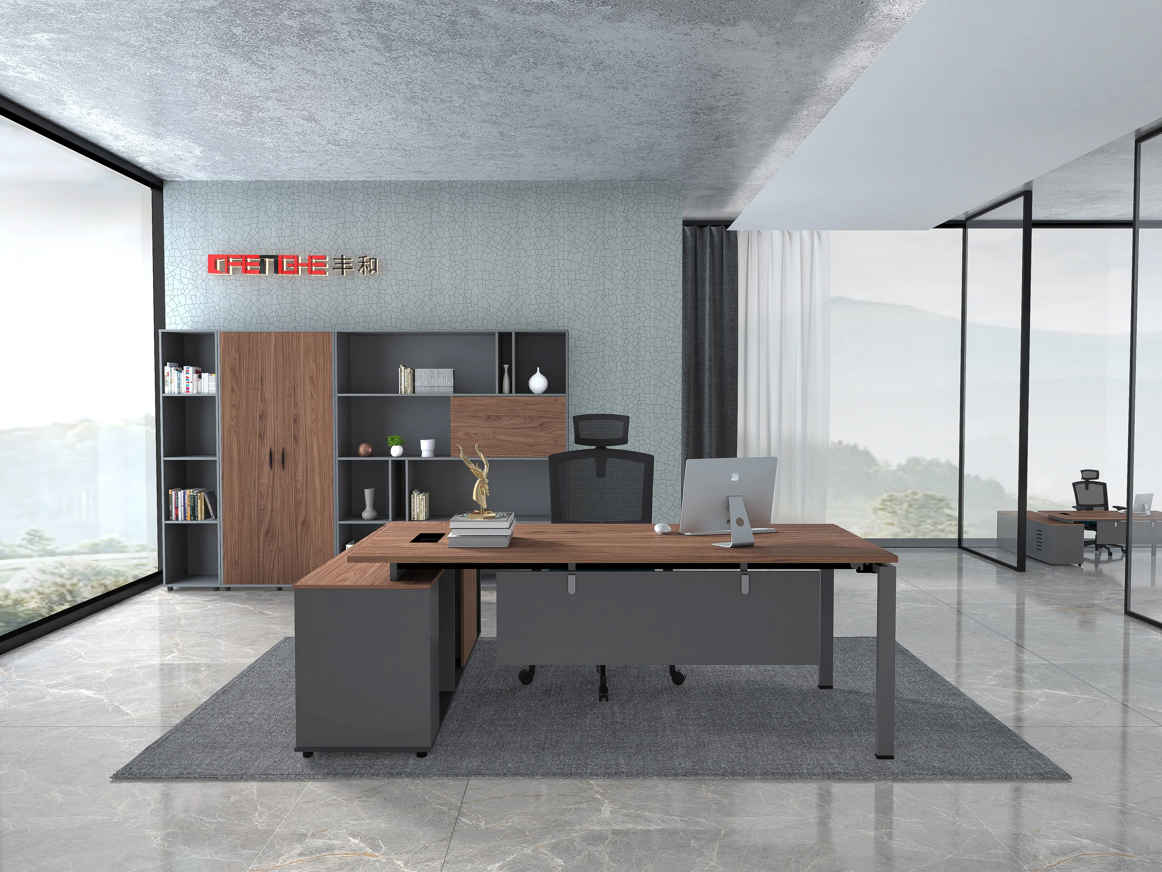 
Foshan Furniture L Shaped Top Unique European Table Office Desk 
