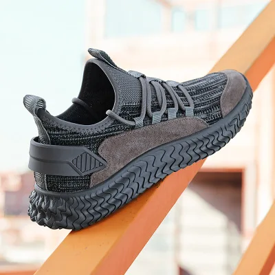 

Hot sale black mesh shoes men popular anti odor youth shoes cheap men's casual shoes, Black/gray