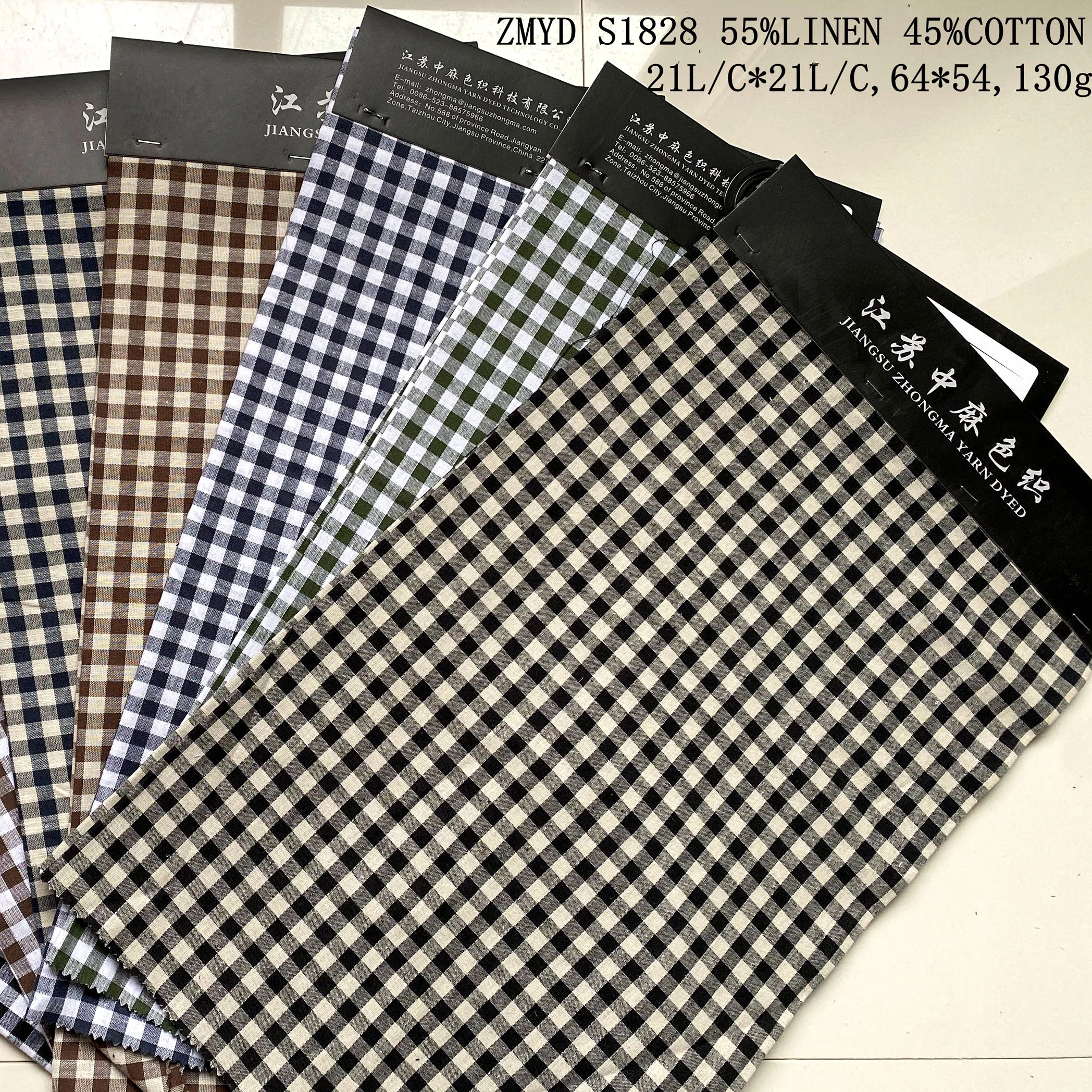 
2019 BEST SELLING PRODUCTS SOFT FABRIC of style ZMYD S1828 Y/D PLAID LINEN COTTON PLAID FABRIC 