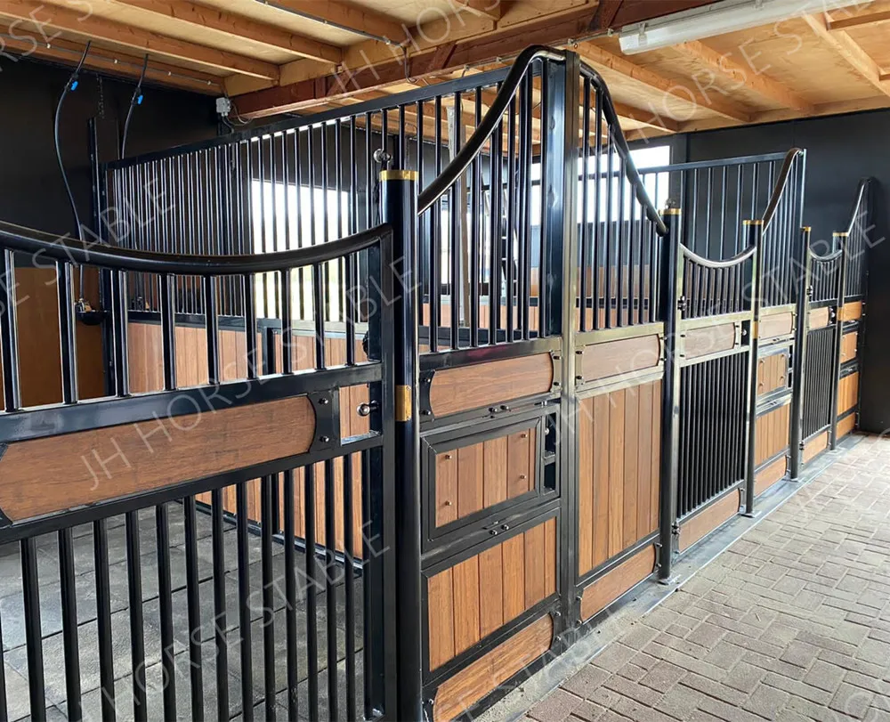 

Beautiful Prefabricated Equestrian Equipment Horse Barn Construction Stable Stalls Front Panels, Black