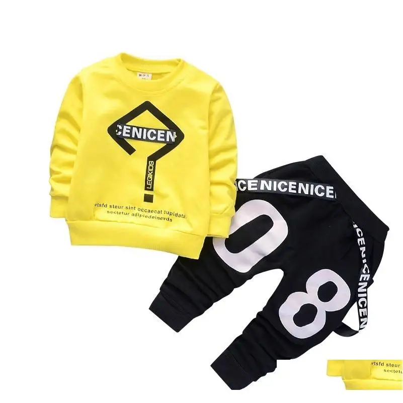 

Spring Autumn Baby Fashion Clothes Kid Boys Girls T Shirt Pants 2Pcs/sets Children Infant Clothing Toddler Cotton Sportswear