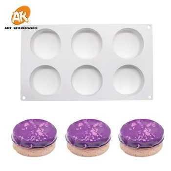 

AK 6cavities Cylinder Shaped Silicone Mousse Cake Moulds for Bakery Kitchenware DIY Dessert Tools Pastry Baking Tools MC-131, White or random