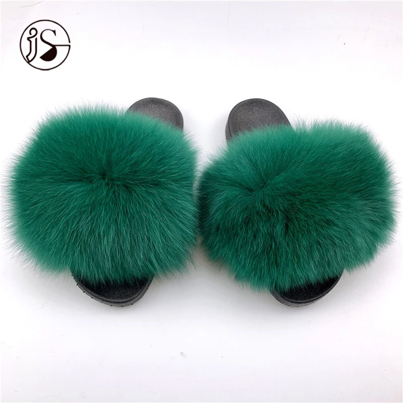 

Good looking Fashion women slippers Real fox fur ladies slides High quality women real fox fur slippers Indoor slippers, Picture