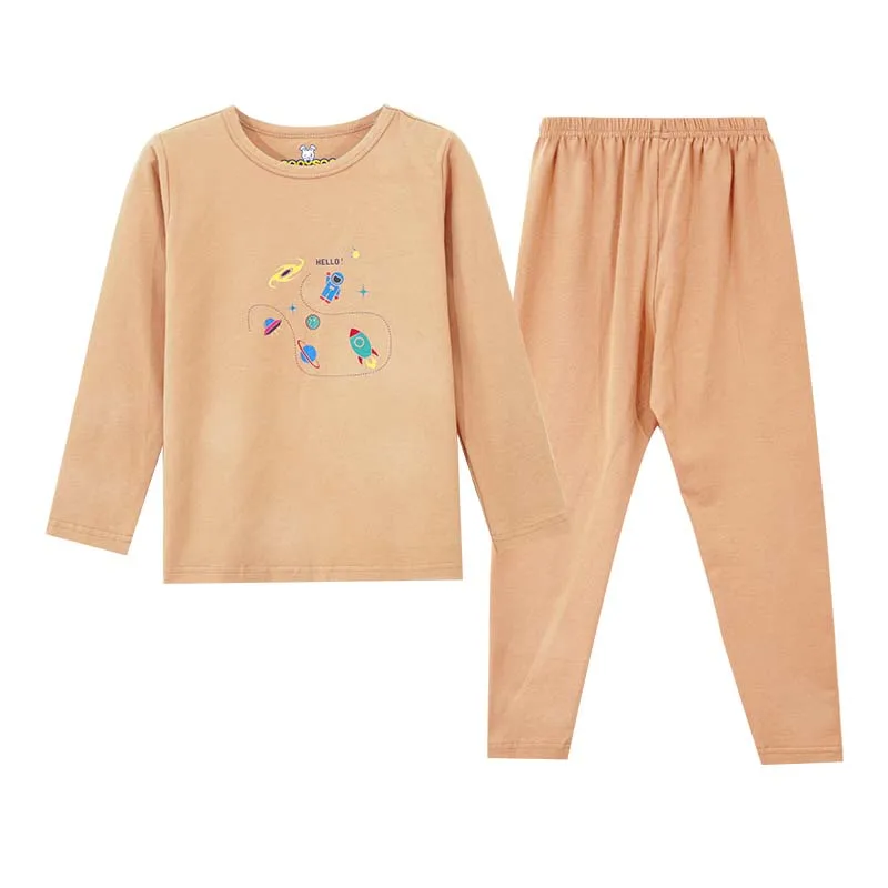 

Spring Cartoon Breathable Comfortable Knitted Soft Teen Boy Pajamas Kids Sleepwear