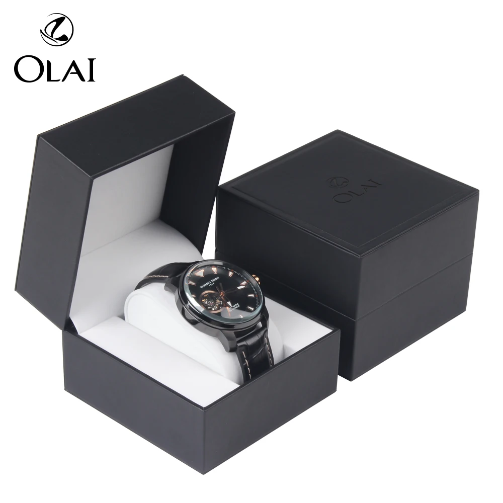 

Classic Black PU Leather Watch Packaging Box Watch Box