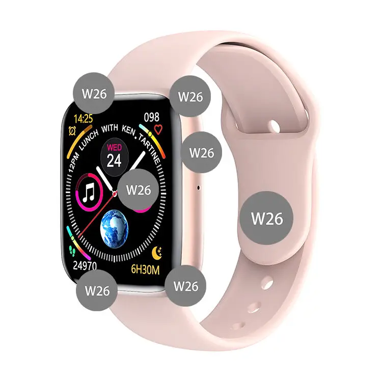 

W26 Smartwatch With Blood Pressure And Heart Rate Waterproof Step Counter Stainless Smart Watch