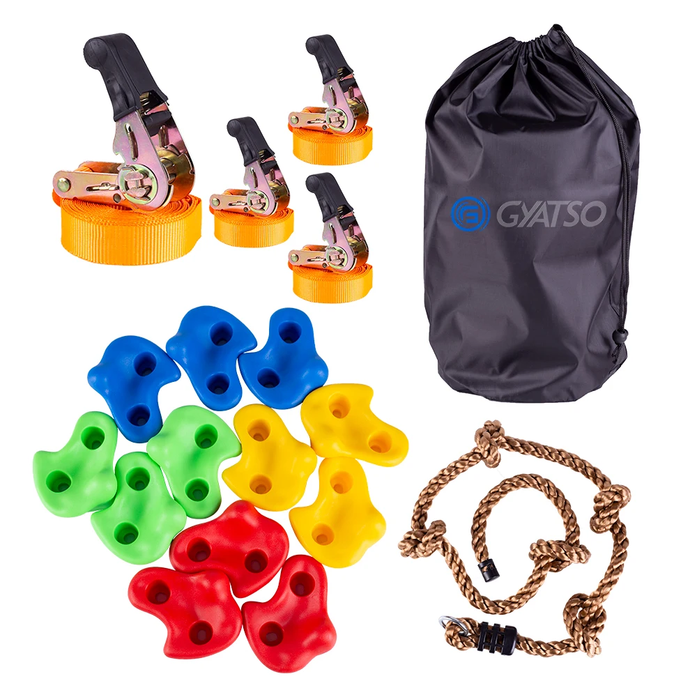 Outdoor Indoor Tree Climbers Ratchet Straps And Wall Rock Climbing